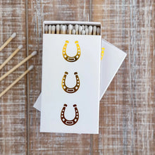 Load image into Gallery viewer, Oversized Horseshoe Matches with Gold Foil
